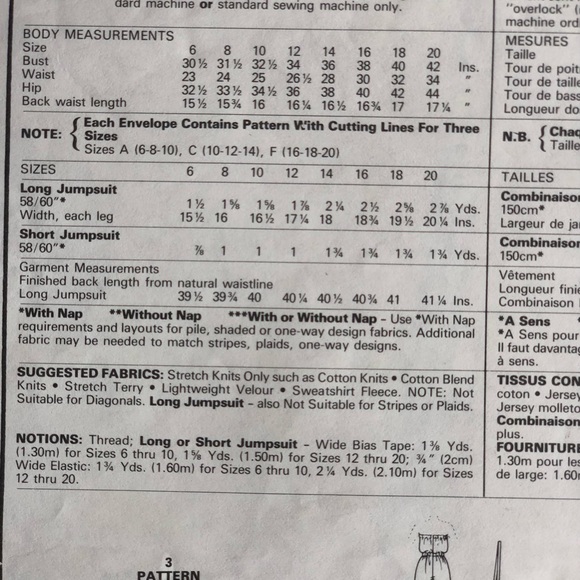 Vintage Rare Find McCall's 2030 Pattern Easy to Make Jumpsuit Sizes 10-14 UNCUT - Picture 3 of 3